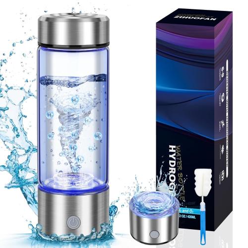 2025 New Hydrogen Water Generator Bottles, Portable Hydrogenated Water Bottle with SPE PEM Technology, 420ml Hydrogen Water Bottle Generator, Rechargeable Ionizer Machine for Home, Office, and Travel