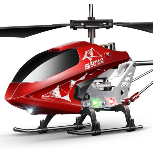 Color red SYMA S107H-E RC Helicopter for Kids 8-12 and Beginners, Remote Control Helicopter with Altitude Hold, 2 Speed Modes, Whole Alloy Toy for Boys Girls Indoor Gift