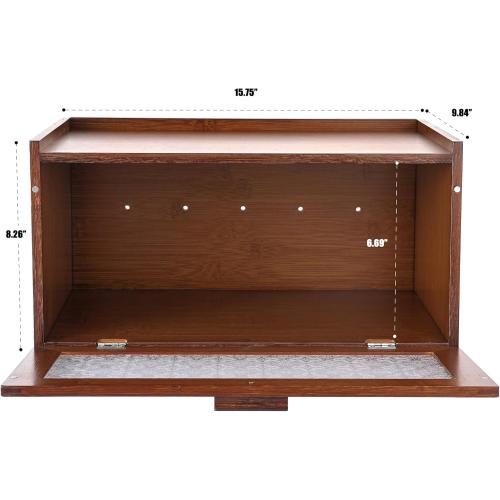 Vintage Bread Box for Kitchen Countertop - Retro Brown Bread Storage Box Breadbox