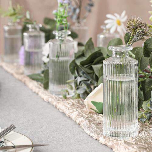 Set of 18 Glass Bud Vases Set of 18, Living Bud Vases, Small Bud Vase in Bulk, Mini Flowers Vases for Centerpiece, Vintage Decorative Vase Set for Table Decorations, Wedding Reception, Home Decor (Clear)