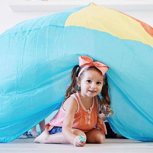 The Original Patented AirFort - Build A Fort in 30 Seconds, Inflatable Fort for Kids, Play Tent for 3-14 Years, A Playhouse Where Imagination Runs Wild, Fan not Included (Beach Ball Blue)