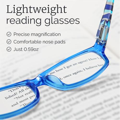 Gaoye 2.25 Reading Glasses for Women, 6 pack Fashion Readers for Women Spring Hinge Eye Glasses, Blue Light Reading Glasses