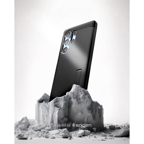 Spigen for Galaxy S25 Ultra Case, Tough Armor MagFit [Kickstand] [Compatible with MagSafe] [Military-Grade Protection] - Black