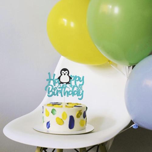 Penguin Happy Birthday Cake Topper, Animal Penguin Cake Decorations