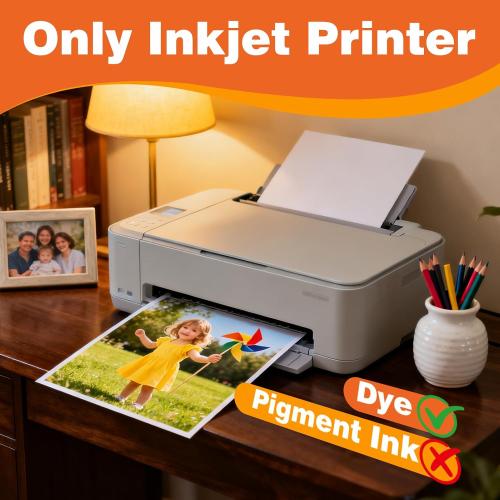 Uinkit Double Sided Photo Paper Glossy 100 sheets 5x7 54lbs Inkjet for Dye Ink 200Gsm kPicture 5 x 7 9.5Mil for Inkjet Printing Printer (100, 5x7)