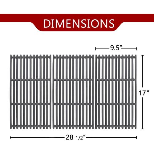 Grill Replacement Parts for Charbroil Performance 4 Burner 463242716,466242715,463242715,466242815,G533-0009-W1,G541-0016-W2 Cast Iron Tru Infrared Grill Grates,17x 9 1/2, 3-Pack