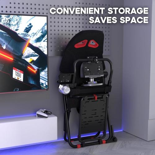 Foldable Racing Simulator Cockpit for Logitech Thrustmaster MOZA | Space-Saving for Apartments, 10-Min Setup, Steel Frame. For G29/G920/G923/G27, T248/T300RS, for Xbox PS5