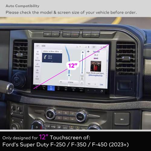 for 2023 2024 2025 Ford Super Duty F250 F350 F450 Tempered Glass Screen Protector 12 Touchscreen SuperDuty F-250 F-350 F-450 Anti Glare (Matte)