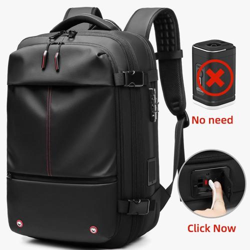 Vacuum Backpack Travel,  Expandable Vacuum Seal Compression Air Back Backpack with Type C Interface and Password Lock, No Need Pump, for Men Women Travel