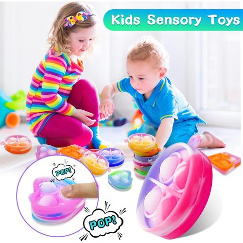 ONKULL Pop Fidget Keychain 30 Pack ,Mini Fidget Toys Bulk ,Sensory Toys for Kids ,Party Favors for Kids 4-8,8-12 Year ,Back to School Gifts for Classroom ,Birthday Goodie Bags Stuffers
