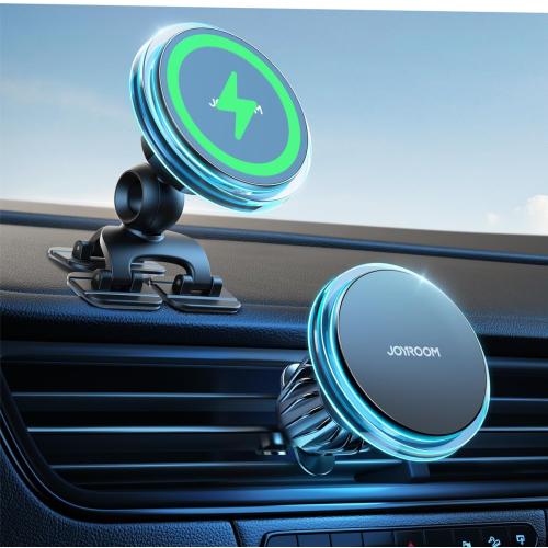 JOYROOM for MagSafe Car Mount Charger, 2025 Upgraded 15W Fast Charging Magnetic Wireless Car Charger Suitable for [Vent Dash Wall],for Magsafe Charger Car Phone Holder Mount for iPhone 16 Pro/15/14/13