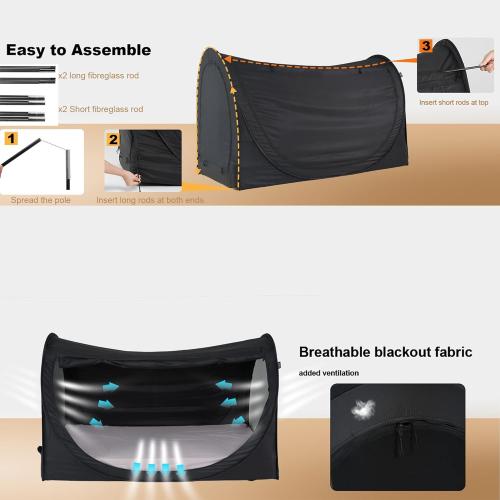 Privacy Pop up Eclipse Bed Tent Bed Drapes (Starry Constellation, Twin)