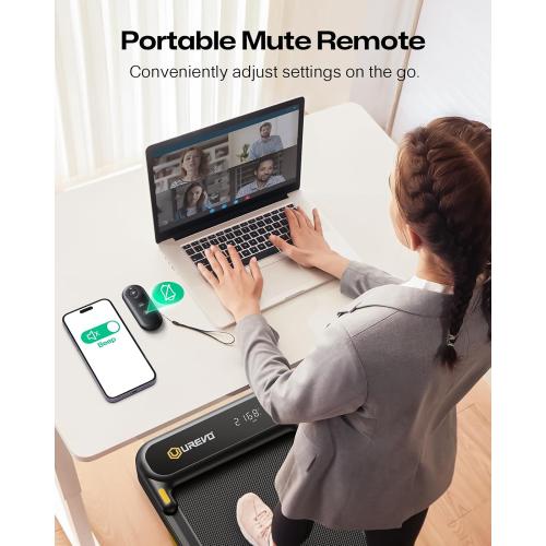 Black and Orange UREVO Strol 2E 2-in-1 under-desk Treadmill