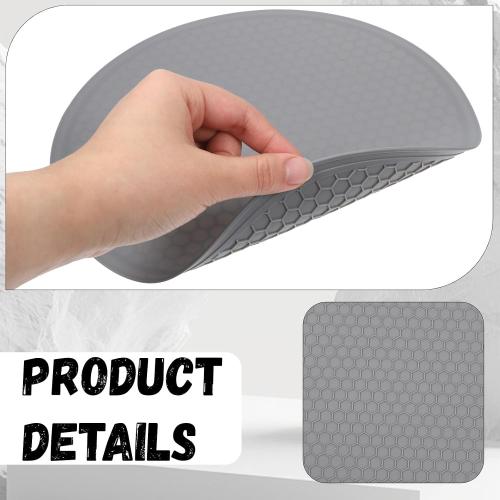 Silicone Microwave Mats, 10 inch Heat Resistant Multifunctional Mat for Kitchen, Non-Slip Silicone Trivet Dishwasher Safe, Splatter Guard, Grey 1 Pcs