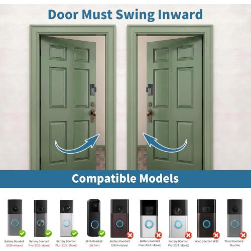 Anti-Theft Doorbell Mount for Blink/Ring Battery Doorbell/Pro/Plus(2026)