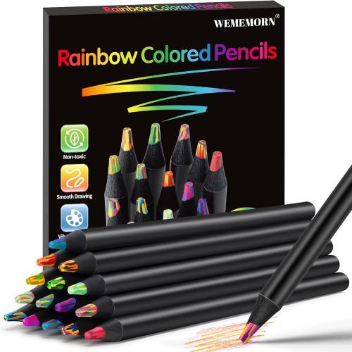 WEMEMORN 16 Color Rainbow Pencils, Colored Pencils for Adults Kids, Multicolored Pencils Art Supplies for Coloring, Drawing, Sketching, Pre-sharpened, Valentines Gifts Easter Basket Stocking Stuffers