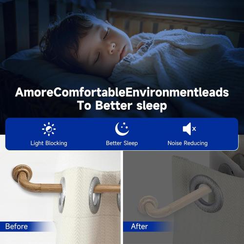 Wood Curtain Rods for Windows: 1 Inch Diameter Heavy Duty Adjustable Curtain Rod 32 to 45, Wood Grain Pattern Blackout Wrap Around Window Rod for Indoor and Outdoor,All Metal