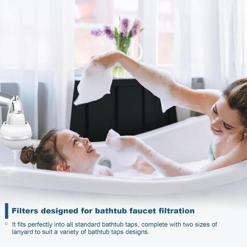Bath Filter for Tub - 8 Stages Bath Filter- Removes Hundreds of Contaminants, BPA Free, Purify Your Bathwater for Healthier Skin and Hair, White