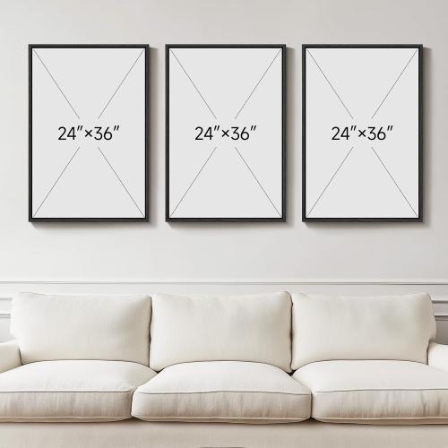 Size 24x36 Set of 3 Large Framed Black and White Gray Abstract Wall Art for Living Room, 3 Piece Modern Canvas Prints Paintings Artwork for Walls, Grey Abstract Pictures for Hallway Office Wall Decor 24x36 In