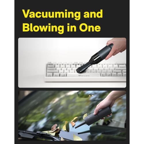 HOTO Handheld Vacuum Cleaner Cordless, Desk Vacuum Cleaner Compressed Electric Air Duster 15000Pa Suction, 4-in-1 Portable Vortex Vacuum Dust Buster Air Blower for Computer, Keyboard, Coffee Grounds