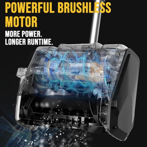 20V 13-Inch Cordless Brushless Snow Shovel, Cordless Snow Blower with 2x4Ah Battery, Battery Snow Blower with Directional Plate & Adjustable Front Handle (2 * 4Ah Battery & Quick Charger Included)