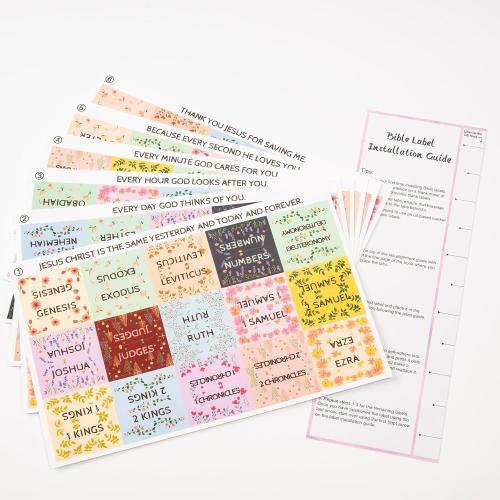 Lumintutu Laminated Bible Tabs, Large Print Bible Study Journaling Supplies, Christian Gift for Women and Men, Index Tabs for Old and New Testament, She Reads Truth Bible (Pastel Bloom)