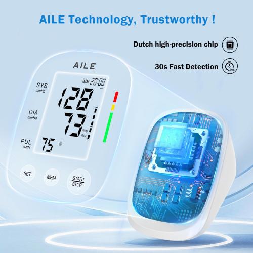 AILE Blood Pressure Monitor, Blood Pressure Machine Upper Arm Large Cuff(8.7-16.5), High Automatic Blood Pressure Monitors Cuff for Home Use, (BP) Manual Arm Blood Pressure Monitors, 2 * 99 Memory