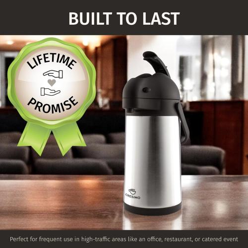 Thermal Coffee Carafe 74Oz, Keeps Drinks Hot for 12Hrs & Cold for 36Hrs, Insulated Stainless Steel Coffee Carafe for Hot Drinks, Easy One-Handed Dispensing for Office, Home, Party, Durable Tea Flask