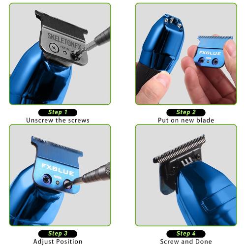 FX707BL Replacement Blades for All FX787 & FX726 Trimmers, GOTTOG FXBLUE Zero-Gapped Replacement Blades Compatible with BaByli*s* Trimmer Blades (FX707BL) - Blue