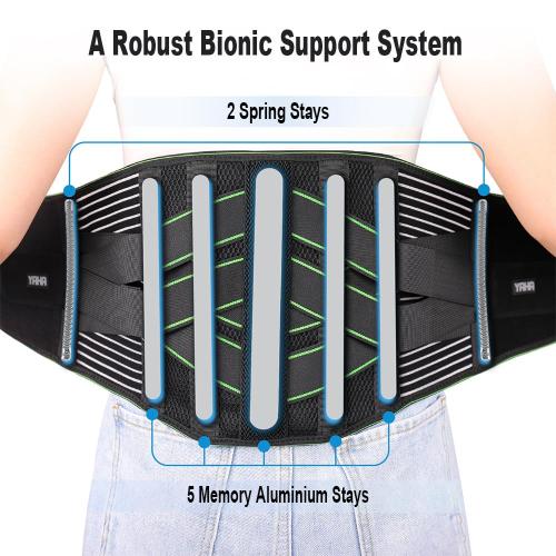 YAHA Back Brace for Lower Back Pain Relief for Women/Men with Lumbar Pad, Back Support Belt with 7 Stays for Heavy Lifting, Sedentariness, Breathable Lumbar Support for Herniated Disc, Sciatica - Size M