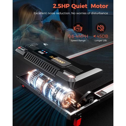 Walking Pad Treadmill, Anylife Incline Walking Pads Under Desk 330lb Capacity, 2.5HP Portable Treadmills for Home, Compact Treadmill Small Running Pad with LED Display, Remote Control