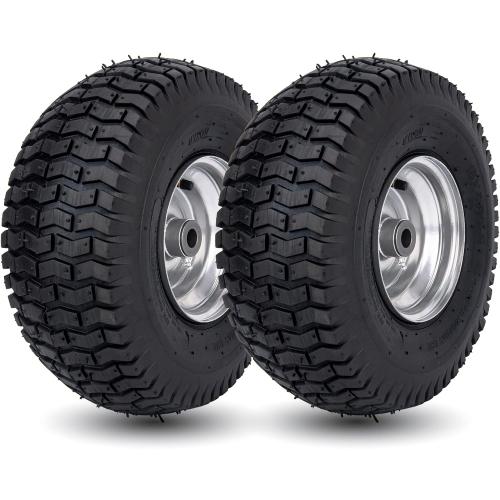 15x6.00-6 Lawn Mower Tire and Wheel Front Tire Compatible with John Deere Craftsman Husqvarna Riding Mowers Lawn Tractors