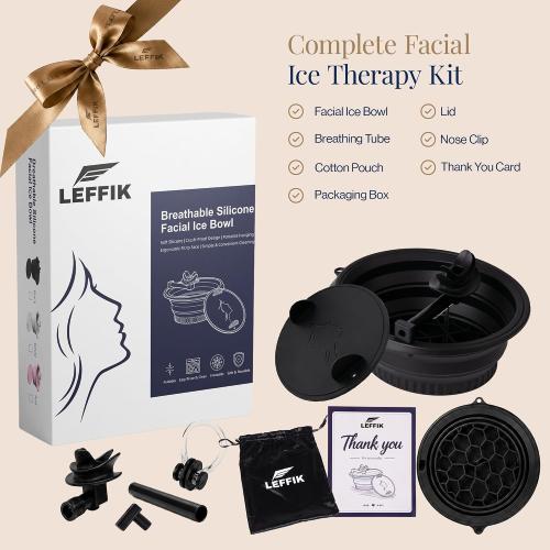 COLOR GREEN ❗❗Ice Face Bath Bowl – New Version with Breathing Tube & Hygienic Lid | Collapsible Silicone Facial Cold Plunge Bowl | Reduces Puffiness, Tightens Pores | Foldable & Portable