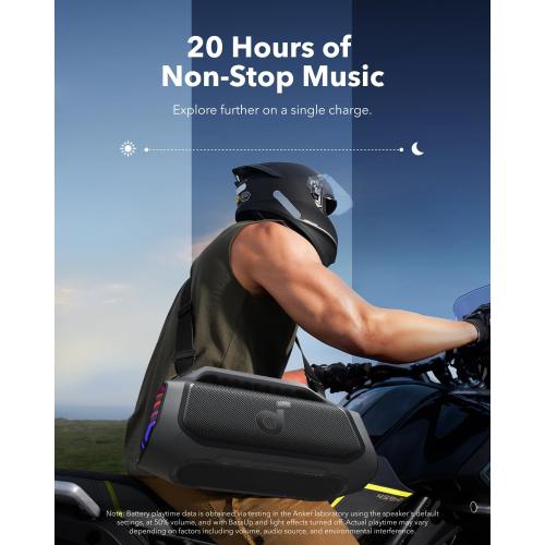 soundcore Boom 2 Plus By Anker, Outdoor Speaker, 140W, 2 2 Channel, BassUp 2.0, 20H Playtime, Fast Charge, IPX7 Waterproof, RGB Lights, Power Bank, Bluetooth 5.3, Portable for Outdoors, Camping, Beach