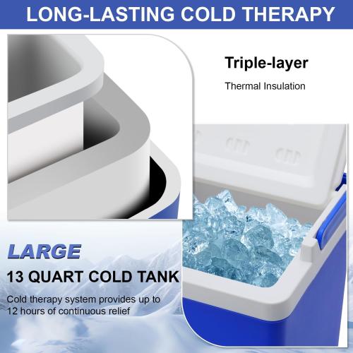 Programable Cold Therapy Machine, Large 13-Quart Ice Therapy Machine for Knee After Surgery, Quiet Pump Cryotherapy - Strong Adjustable Ice Packs for Pains Relief, Post Surgery Sports Injuries