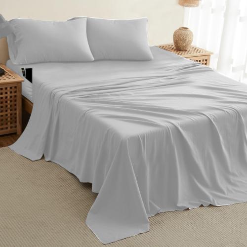DREAMCARE King Size Sheets Set - King - Extra Deep - Light Gray