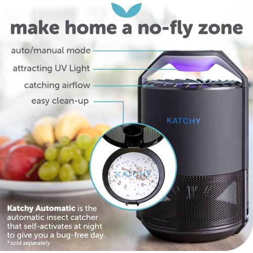 Katchy Original and Midnight Glue Board Refills (4 Pack) – Catcher & Killer for Mosquito, Gnat, Moth & Fruit Fly – Indoor Flying Insect Trap Glue Board Refills – Non-Zapper Traps for Buzz-Free Home