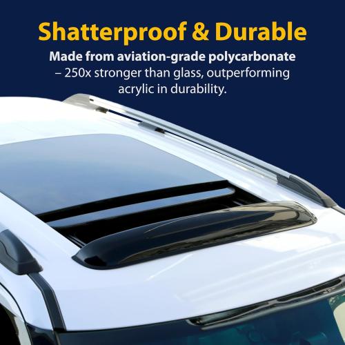 Goodyear Shatterproof Sunroof Wind Deflector 37.8, Tinted Sun and Moonroof Visor for Deflecting Noise, Rain, and Windy Weather, Car Accessories, Sun Shade Light Tint - GY004900