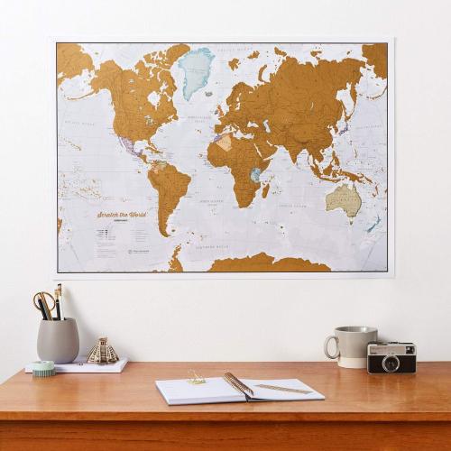 Scratch The World ® Travel Map - Frameable Scratch Off World Map Poster - X-Large 23 x 33 - Maps International - 50 Years of Making Maps - Updated 2025 - Cartographic Detail Featuring Country & State Borders