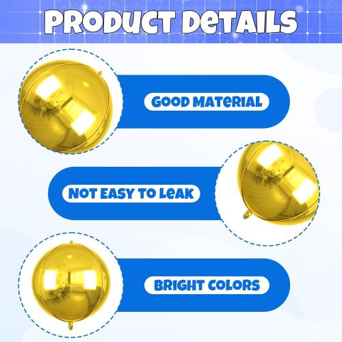 6pcs 22 inch Blue Gold Star Balloons and 4D Large Foil Balloons, Gold Foil Star Balloon Dark Blue 4D Aluminum Balloon For Birthday Baby Shower Party Wedding Father's Day Graduation men boys Decor
