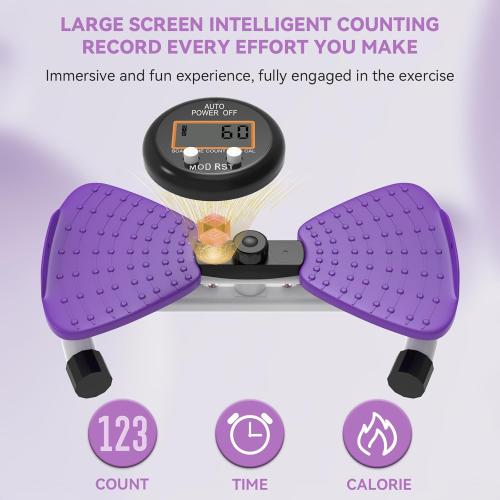 renZEC Waist Twister Machine, Adjustable Exercise Twist Board for Women Men, Noiseless Ab Twister for Home Gym Equipment, 330 lbs Capacity | Track Time, Reps, Calories with Digital Display