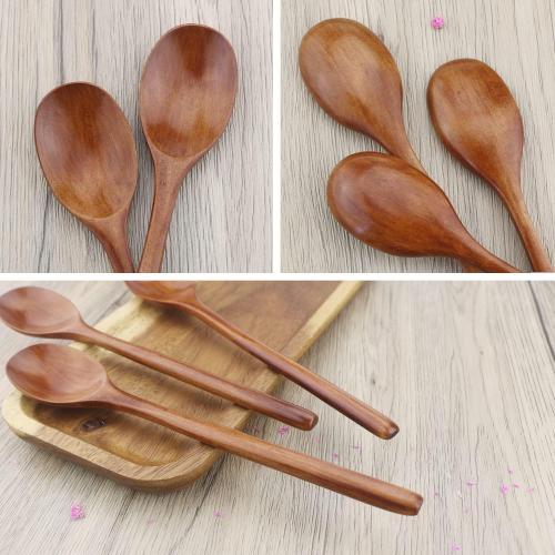 3 Korean Wooden Spoons for Eating, ADLORYEA 3 Pieces Small Wood Spoons