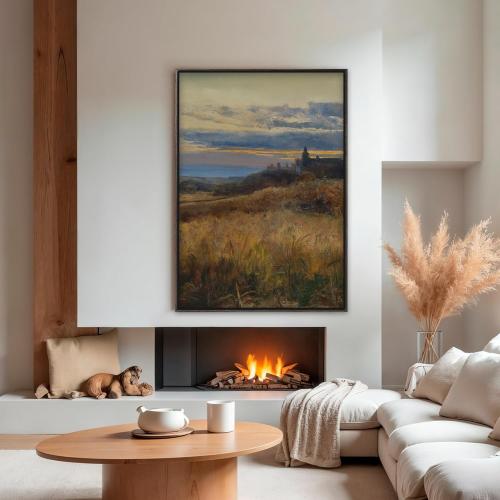 Akfado Canvas Frame for 30x40 Coastal Beachy Paintings, 1.5 Deep DIY Metal Floater Frames for Abstract Wall Art Prints, Ocean Wall Decor for Bedroom Hallway Entryway, No Glass & Back (Dark Brown)