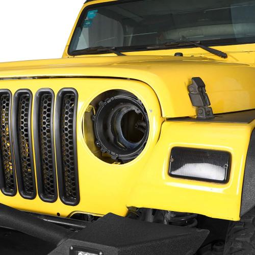 u-Box TJ Wrangler 7in Headlight Mount Ring Bracket Overlay Retainer Replacement Compatible with Jeep Wrangler TJ 97-06