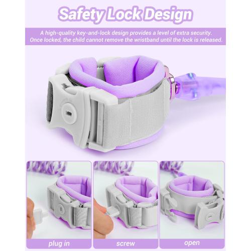 Dr.meter 8.2ft Length Kids Safety Leash for Toddler with Key & Lock