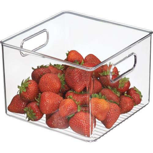iDesign Pantry Storage Bin with Handles for Kitchen Cabinets or Fridge - Clear - Made in USA