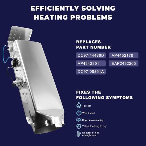 DV45h7000EW/A2 DV42H5000EW/A3 DV40J3000EW/A2 Dryer Heating Element DC97-14486A for SAMSUNG DVE50R5200W/A3 DVE50R5400V/A3 DVE45R6100C/A3 DVE50M7450W/A3 DV42H5200EW/A3 DV48H7400EW/A2