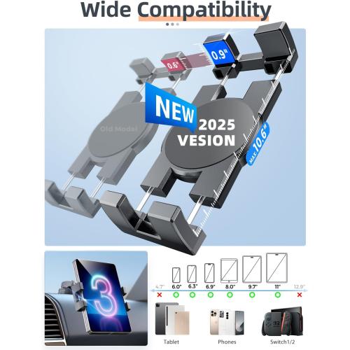eSamcore iPad Holder for Car, Dashboard Tablet Holder for Car Suction Cup Mount with Large Clamp for All 6-11 Apple iPad Accessory Samsung Galaxy Tab Tablet Stand