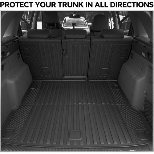 Floor Mats for 2018-2026 Jeep Wrangler 4XE 4 Doors(Not for JL or JK), Cargo Mat, All Weather TPE Cargo Liner Replacement Protection for Jeep Wrangler Accessories Door Sill Guards