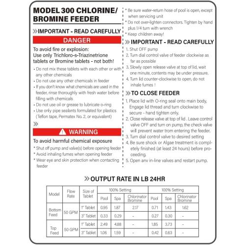 Upgraded R171016 Pool Chlorinator 300 Chlorinator Compatible with pentair Rainbow R171016 300 Automatic Chlorine/Bromine Offline Pool Feeder, Newly Upgraded Base and Control Valve